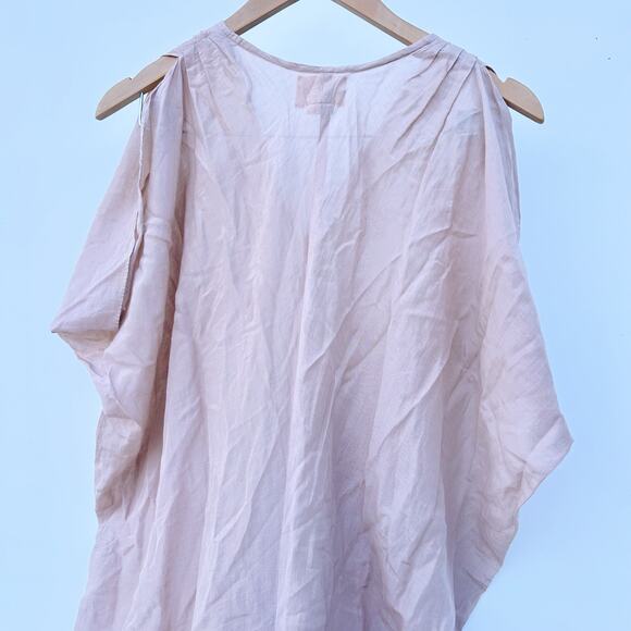 Mirth Tunic Dress Small Large Caftan Kaftan Pale Pink Oversized Cotton Light - Picture 6 of 8
